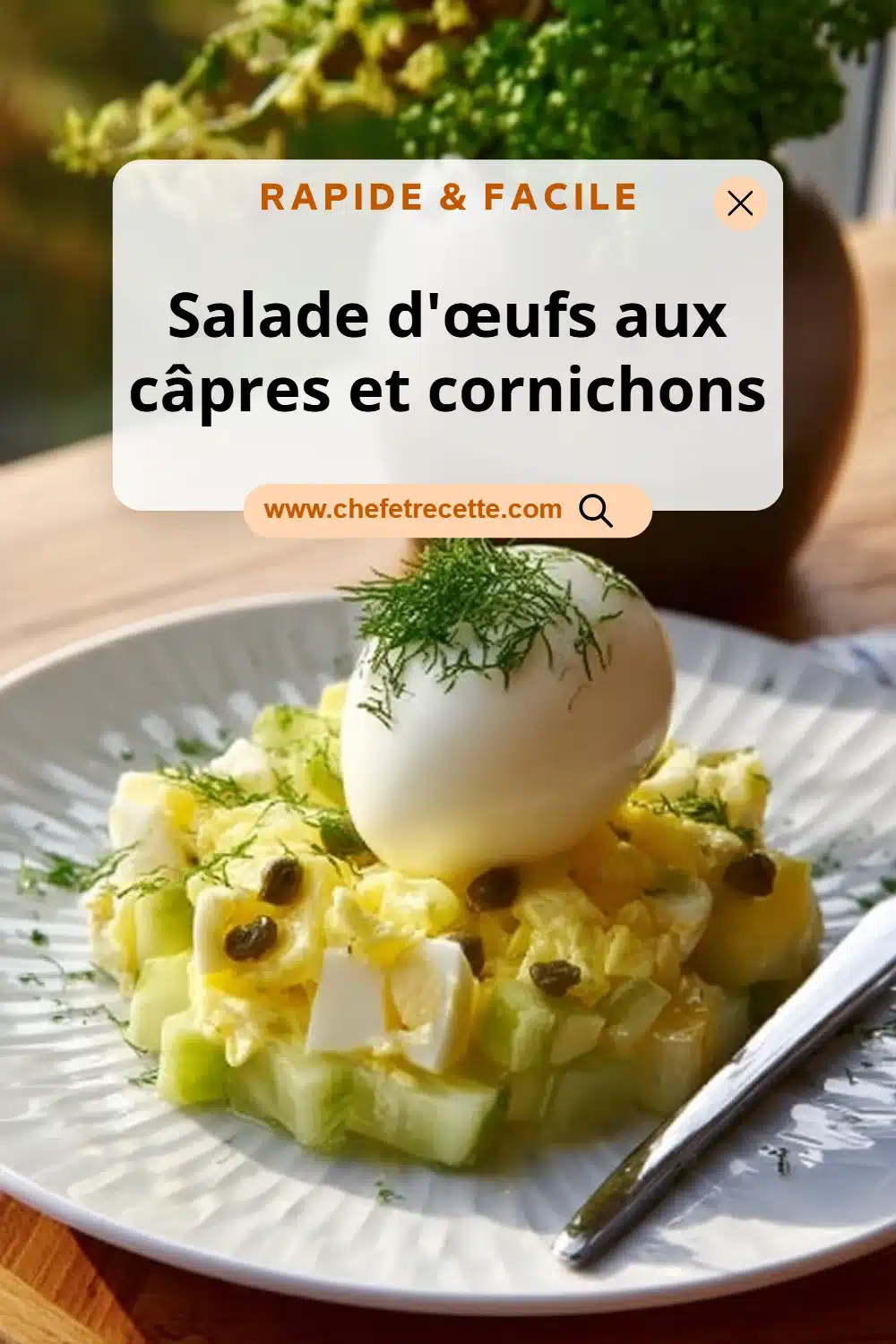 Salade d'œufs aux câpres et cornichons
