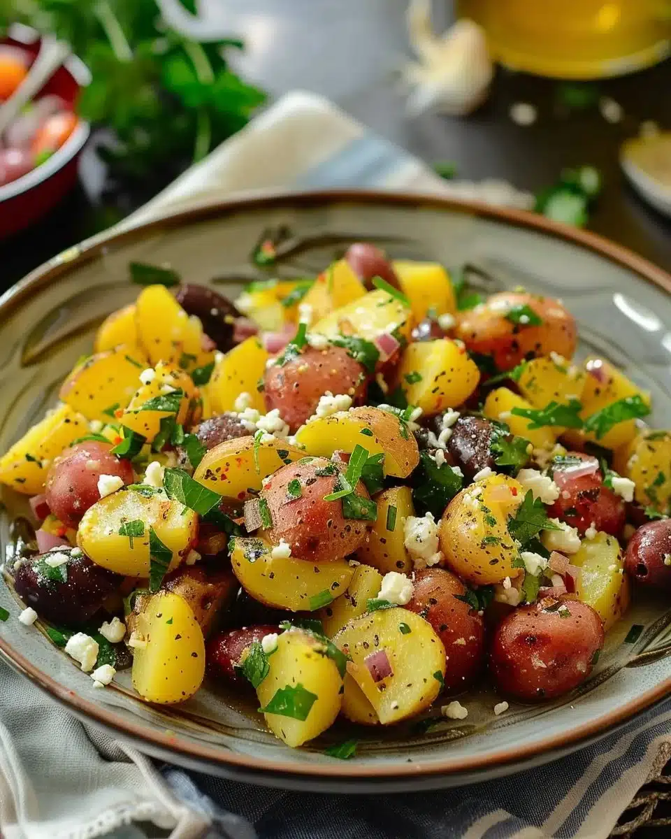 Salade de pomme de terre à la grecque