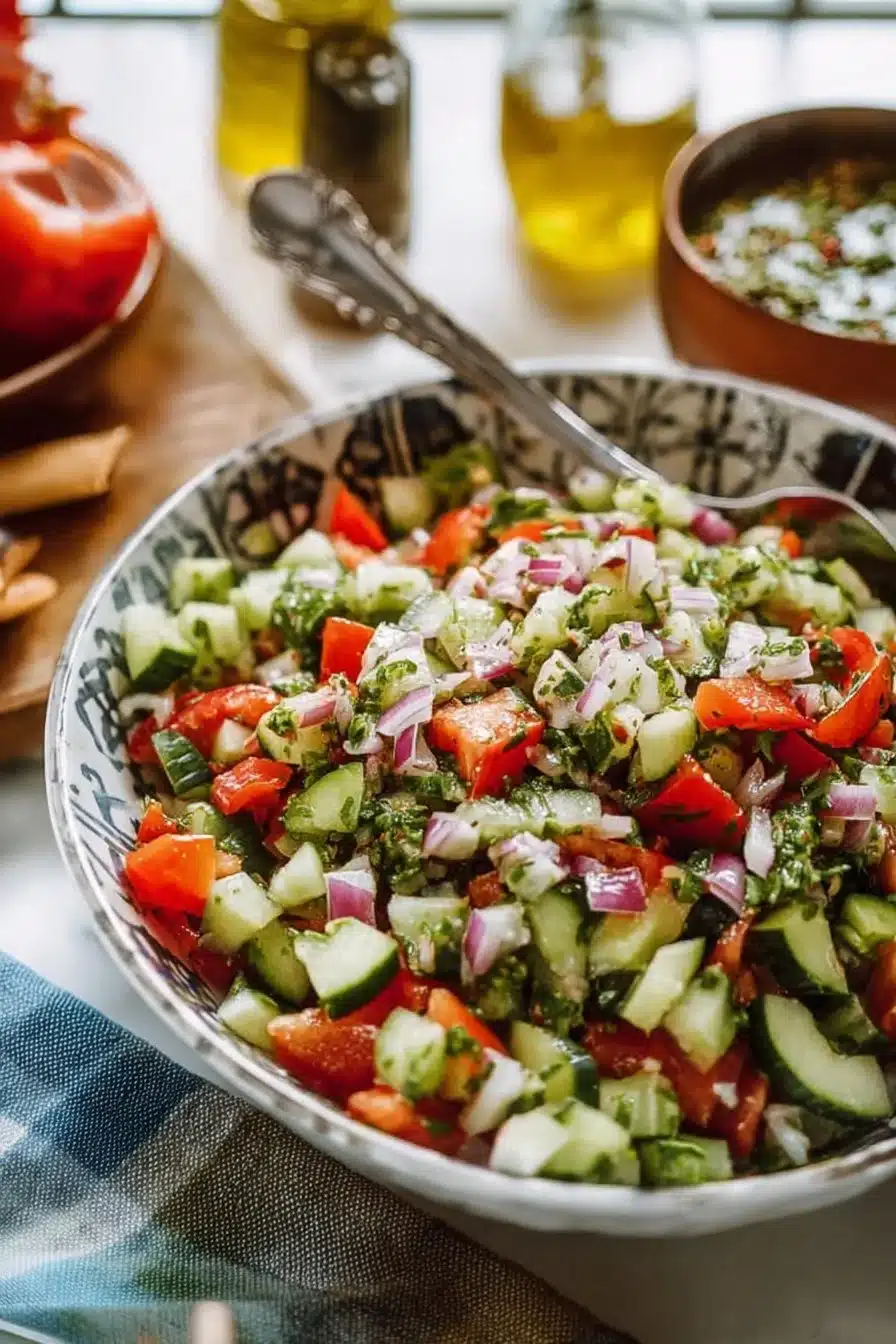 Salade méditerranéenne colorée avec légumes frais et ingrédients savoureux