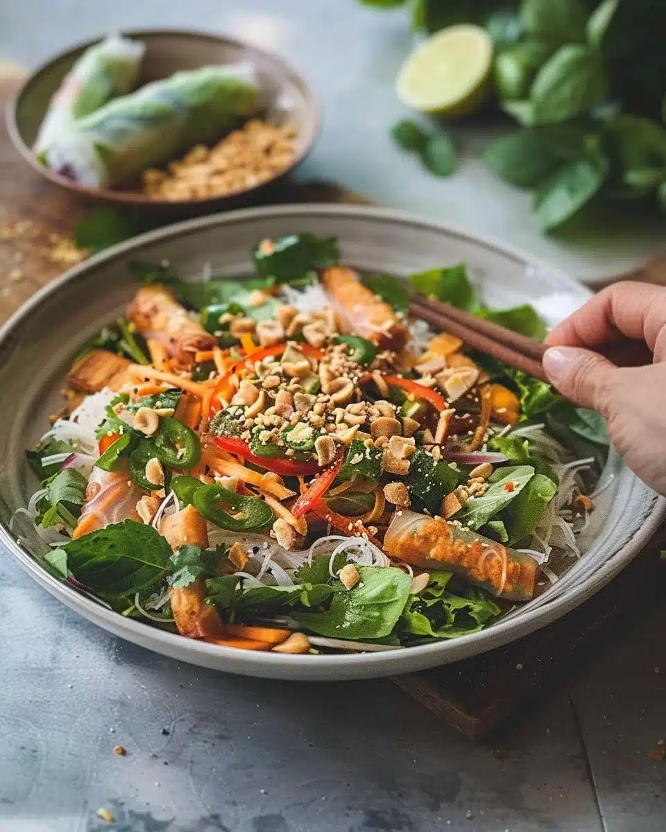 Salade Thaï aux Saveurs des Rouleaux de Printemps Véganes