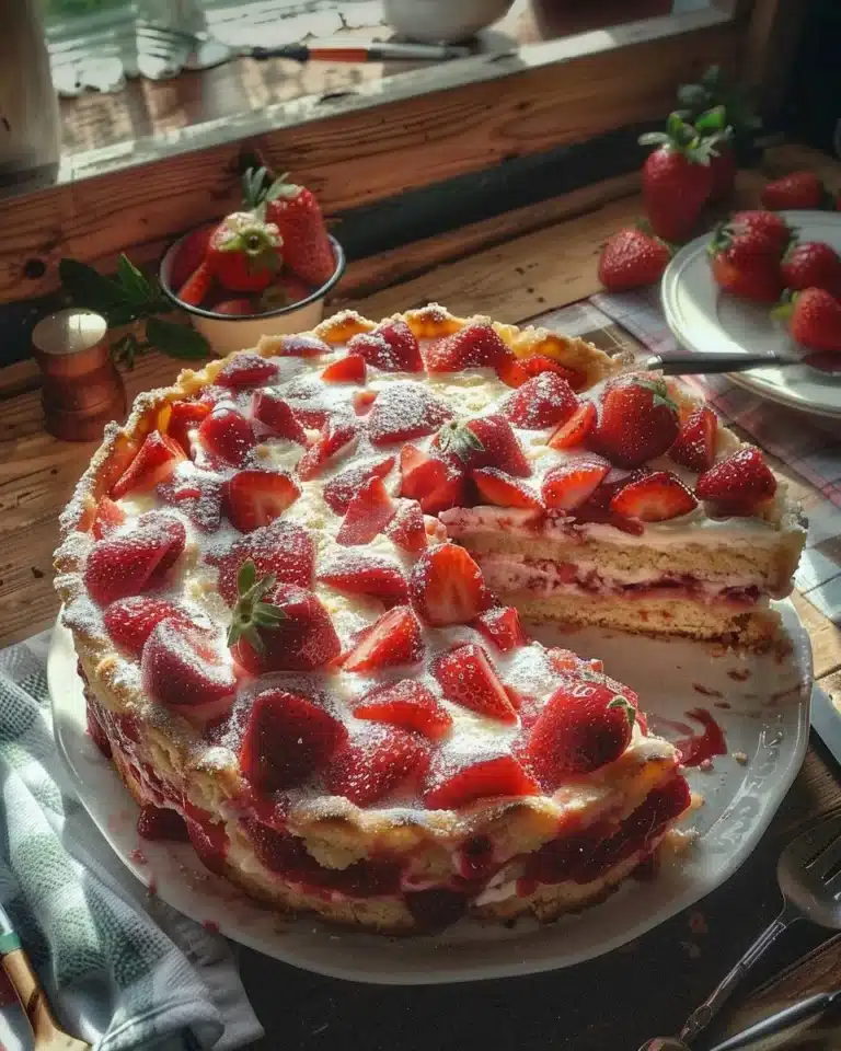 Shortcake aux fraises - un délice sucré et gourmand avec des fraises fraîches