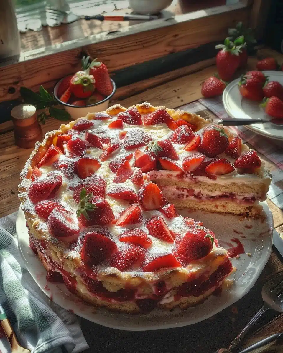 Shortcake aux fraises - un délice sucré et gourmand avec des fraises fraîches