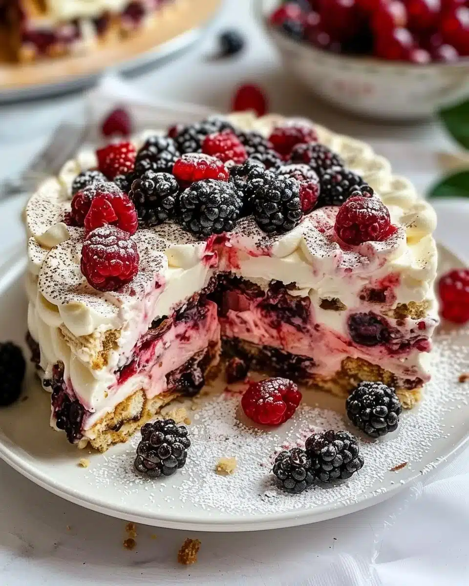 Tiramisu aux baies, un dessert italien crémeux et fruité