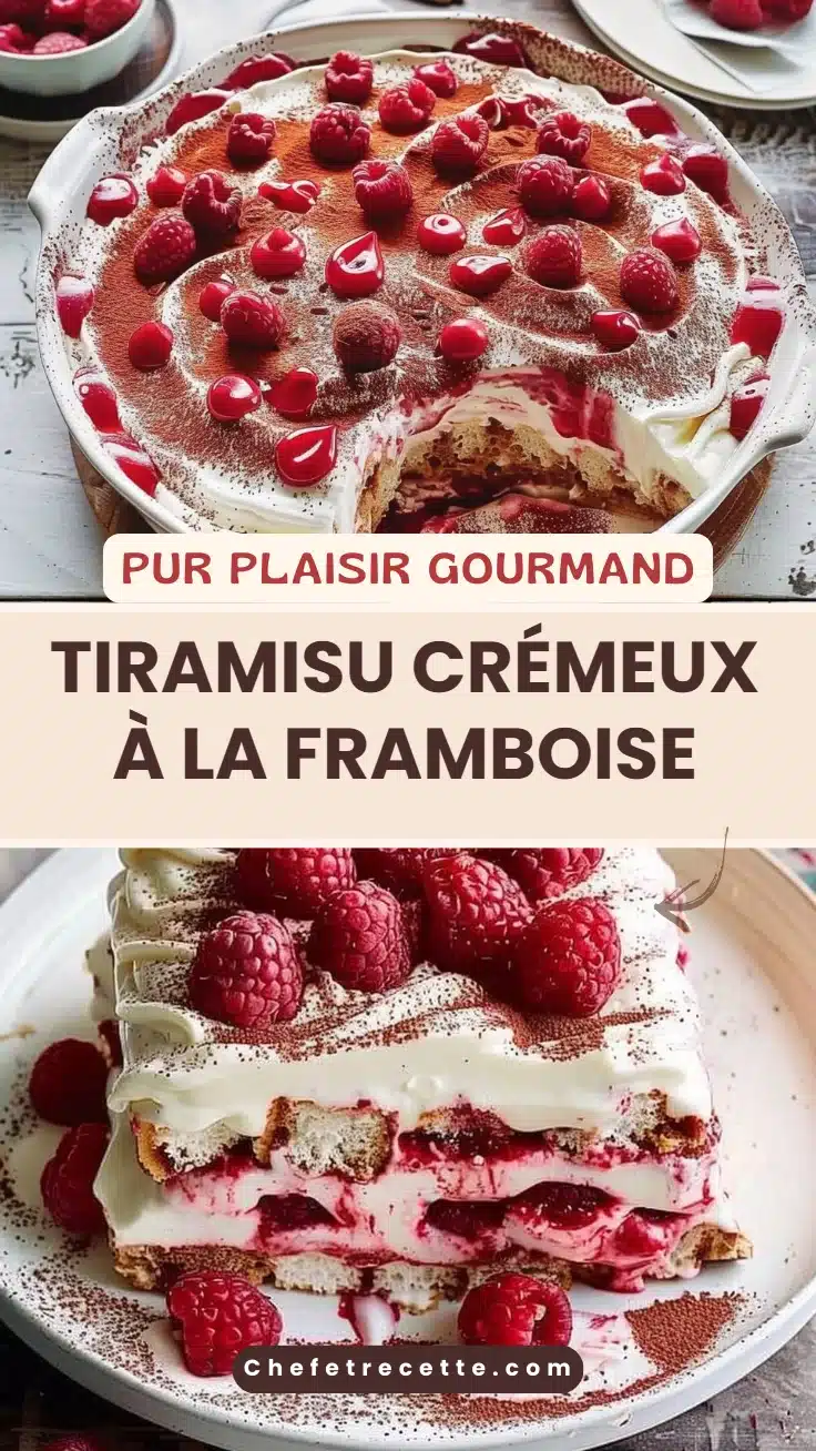 Tiramisu crémeux à la framboise