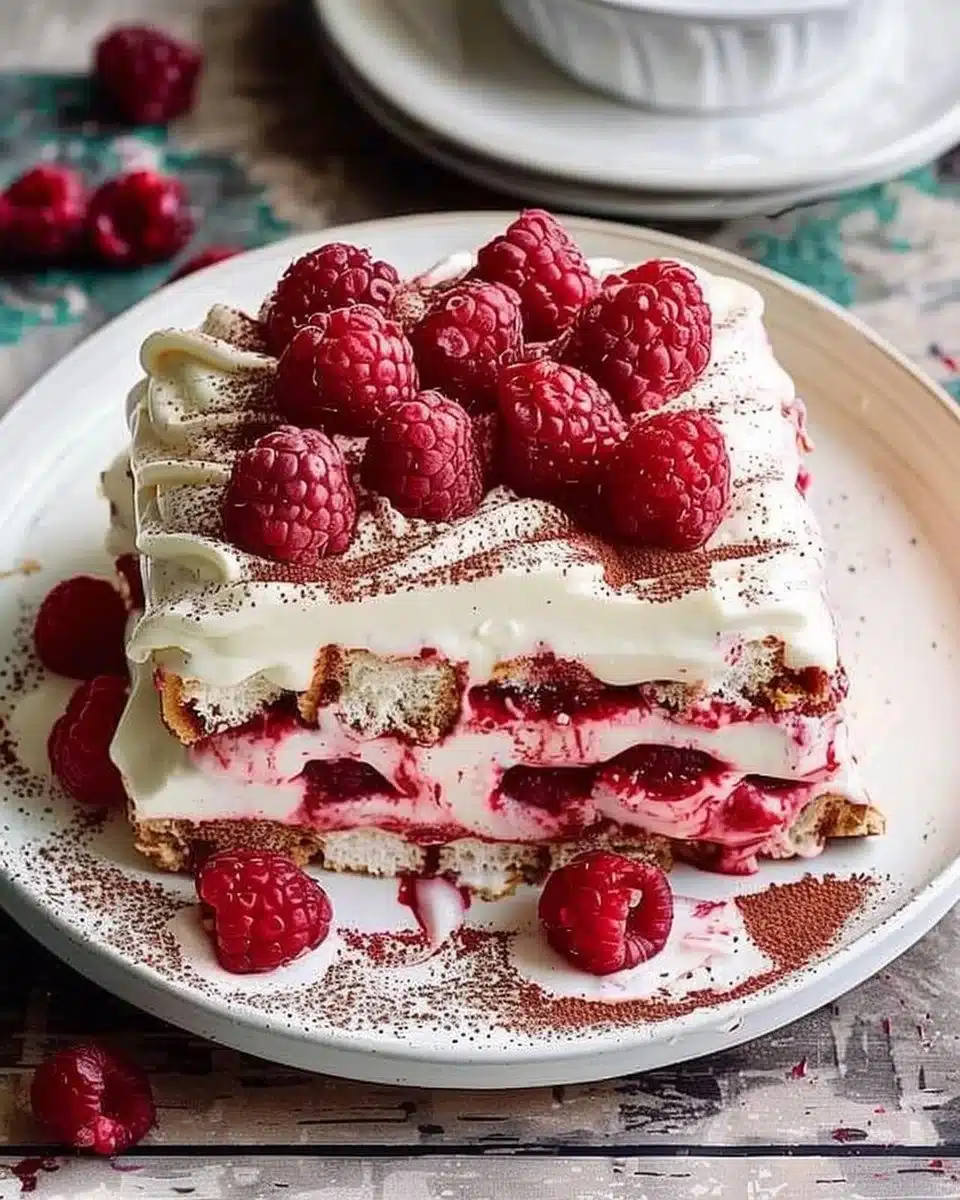 Tiramisu crémeux à la framboise