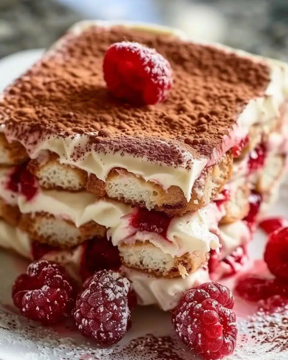 Tiramisu crémeux à la framboise