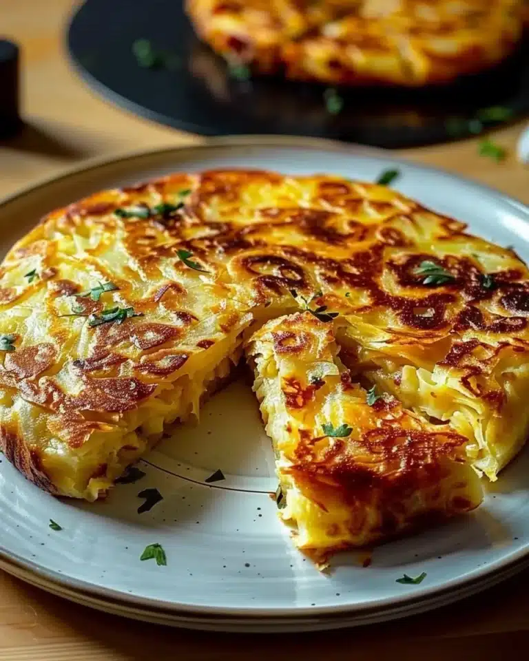 Recette de tortilla espagnole préparée rapidement à l'Airfryer.