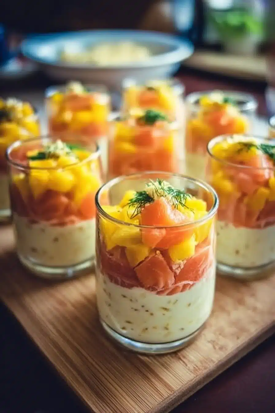 Verrine de mangue et saumon, apéritif frais et savoureux