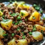 Recette de viande hachée savoureuse avec des pommes de terre au four