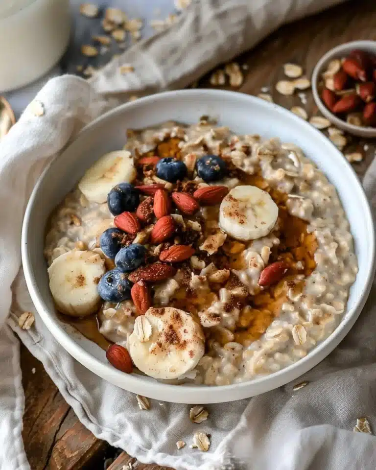 Bol d’avoine protéiné fruité avec des fruits frais
