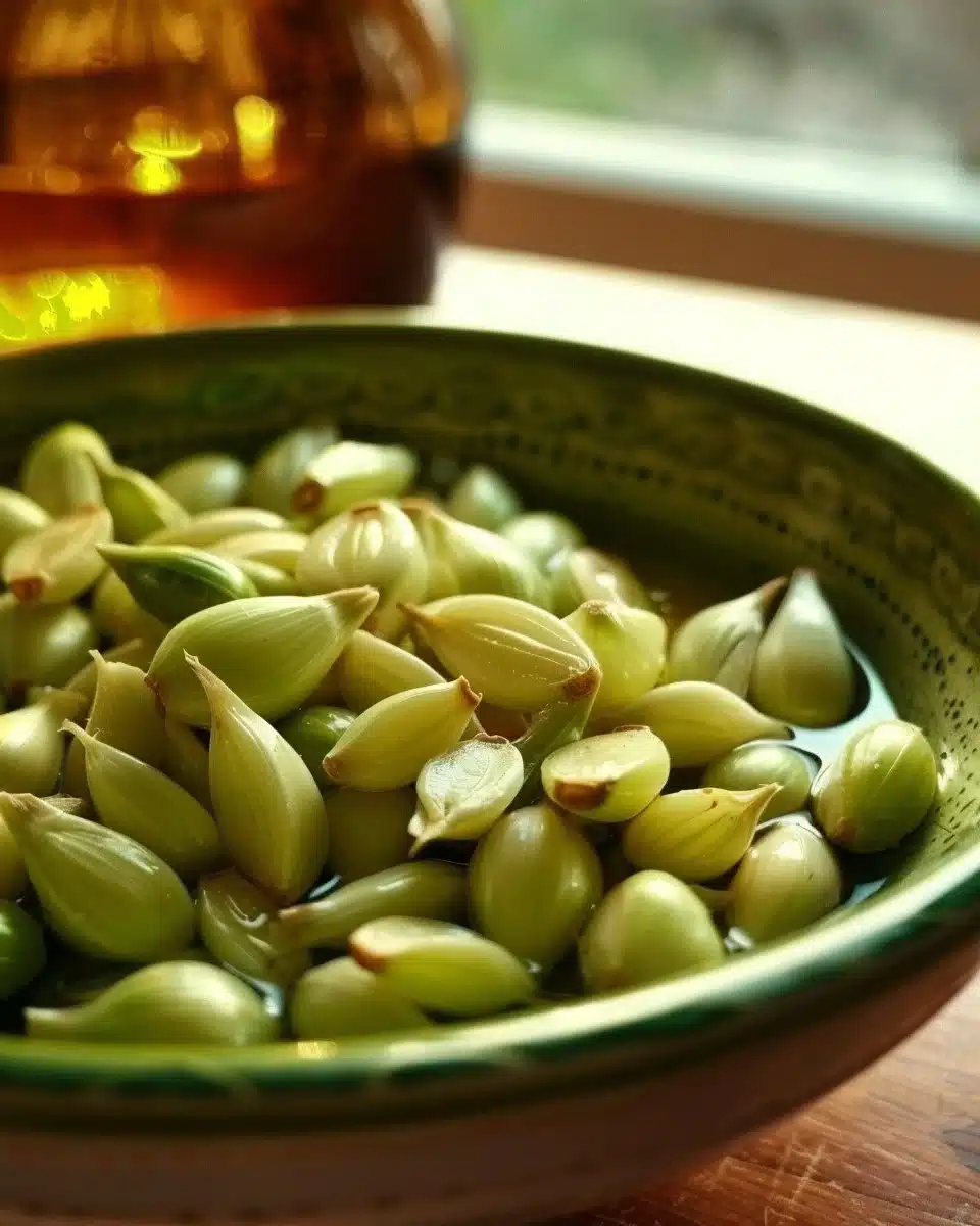 Bear Garlic Buds in Vinegar - In the Kitchen of the Sisters!