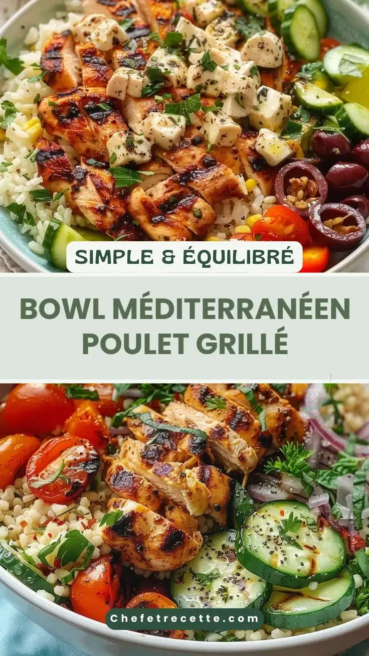 Bowl méditerranéen poulet grillé