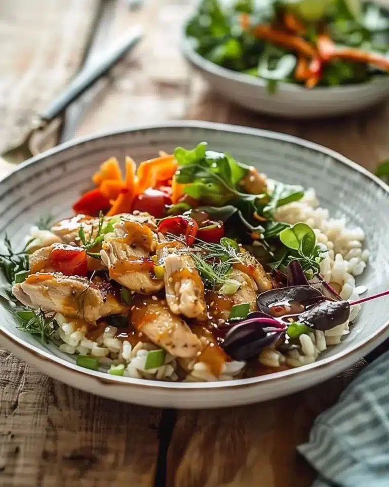 Bowl poulet sain et équilibré, un plat savoureux et nutritif
