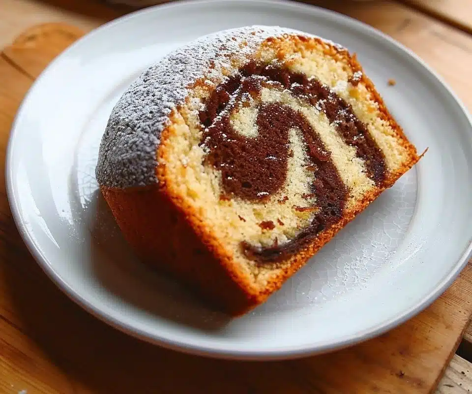 Recette de cake marbré moelleux avec chocolat et vanille