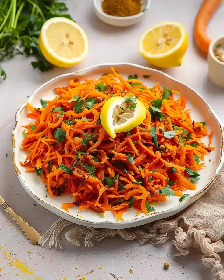 Recette de carottes râpées citron cumin avec des ingrédients frais et savoureux.