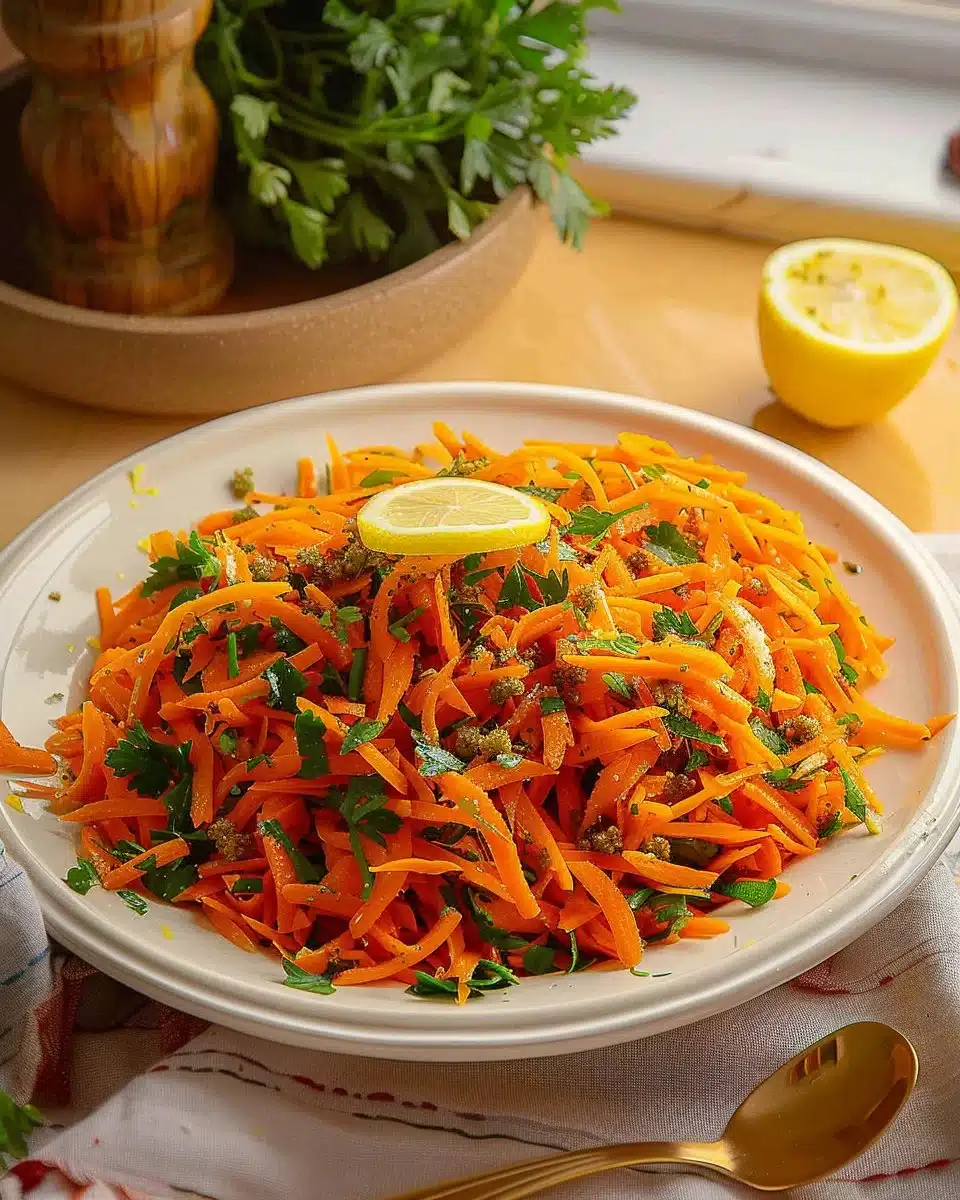 Salade de carottes râpées au citron et cumin