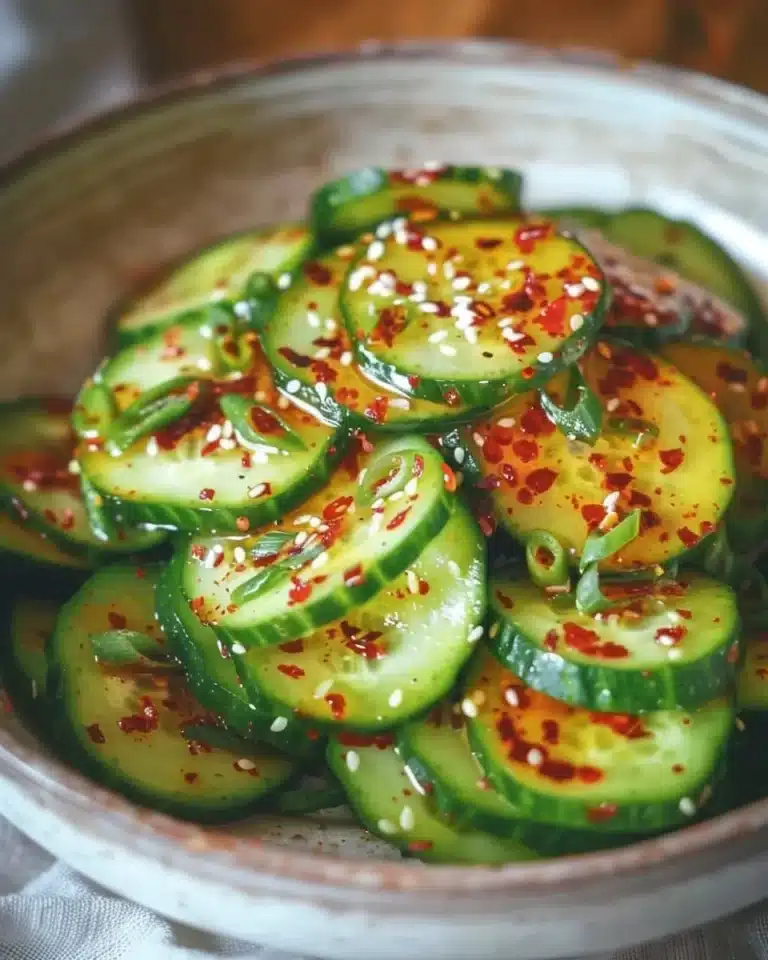 Recette de concombres coréens marinés express, idéale pour un repas savoureux.
