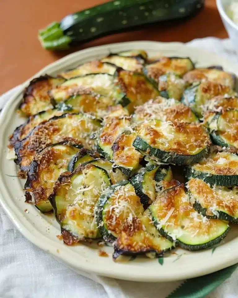 Courgettes au parmesan croustillantes prêtes à être servies
