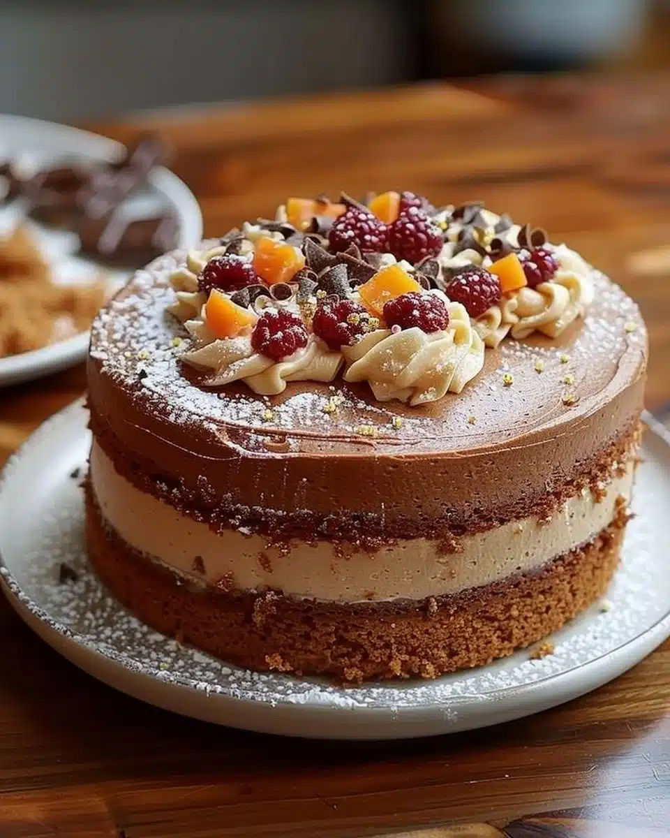 Gâteau anniversaire chocolat festif, idéal pour célébrer des occasions spéciales.