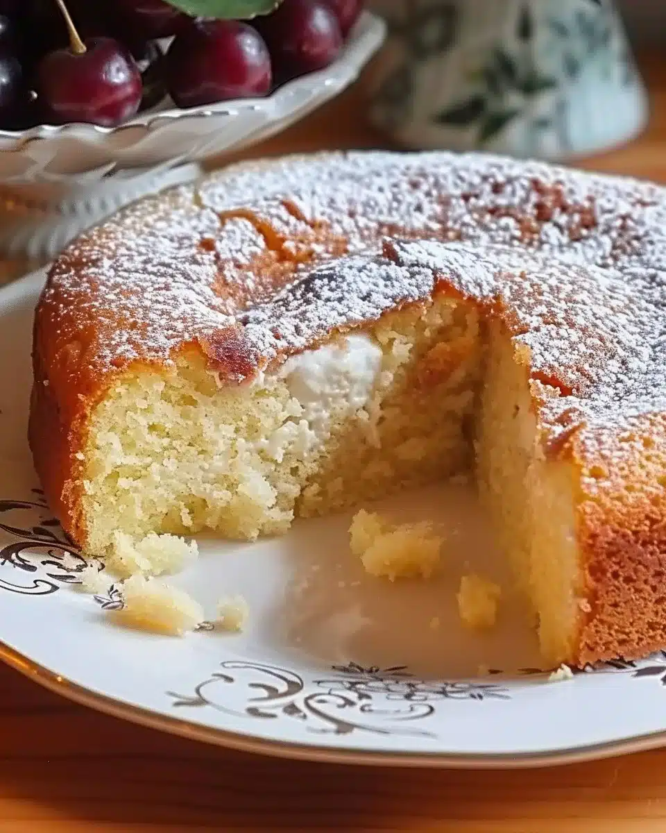 Gâteau au yaourt grec moelleux et savoureux, idéal pour le dessert.
