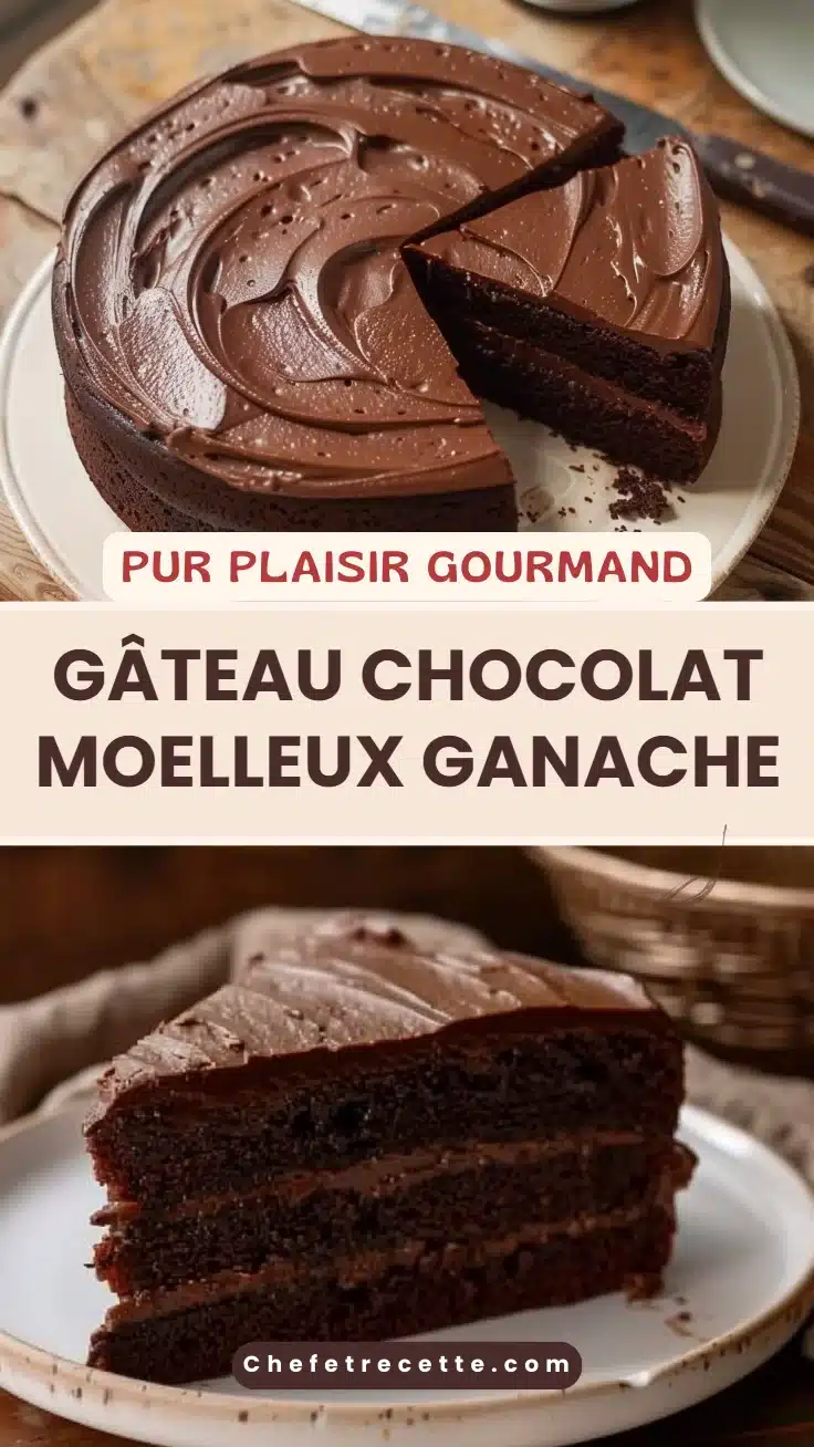 Gâteau chocolat moelleux ganache