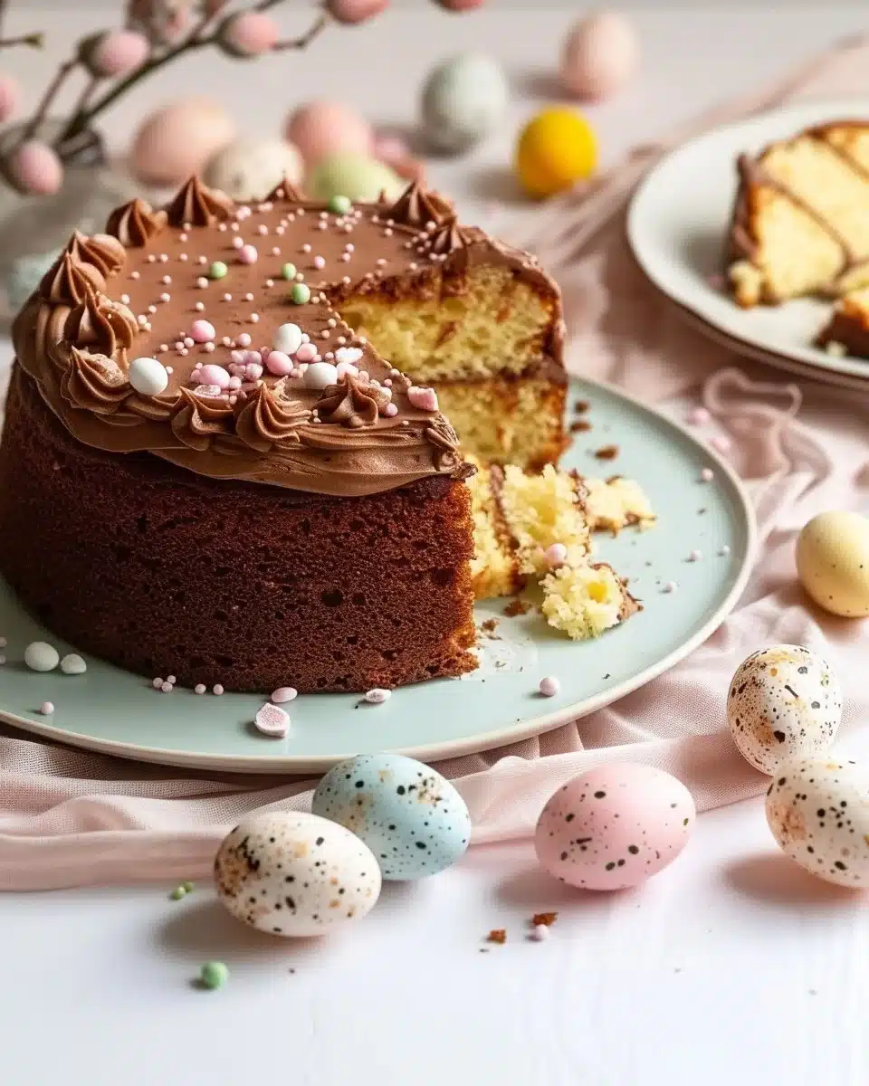 Gâteau de Pâques facile décoré pour célébrer la fête de Pâques