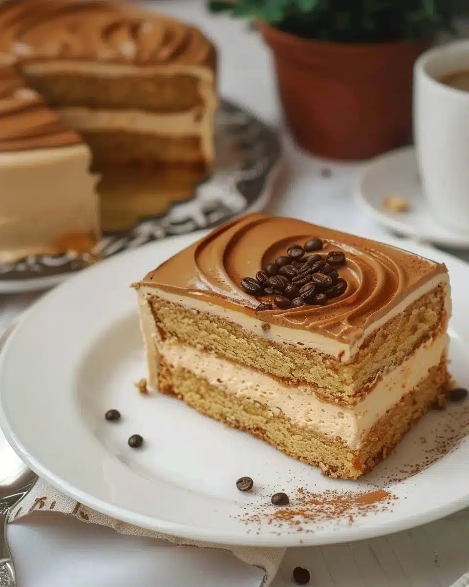 Gâteau Petit Beurre au café sur une assiette avec une tasse de café