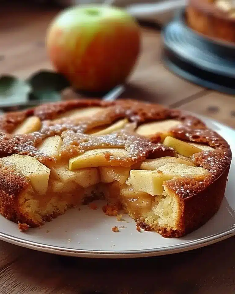 Gâteau pommes à tomber, un dessert moelleux et savoureux avec des pommes fraîches.