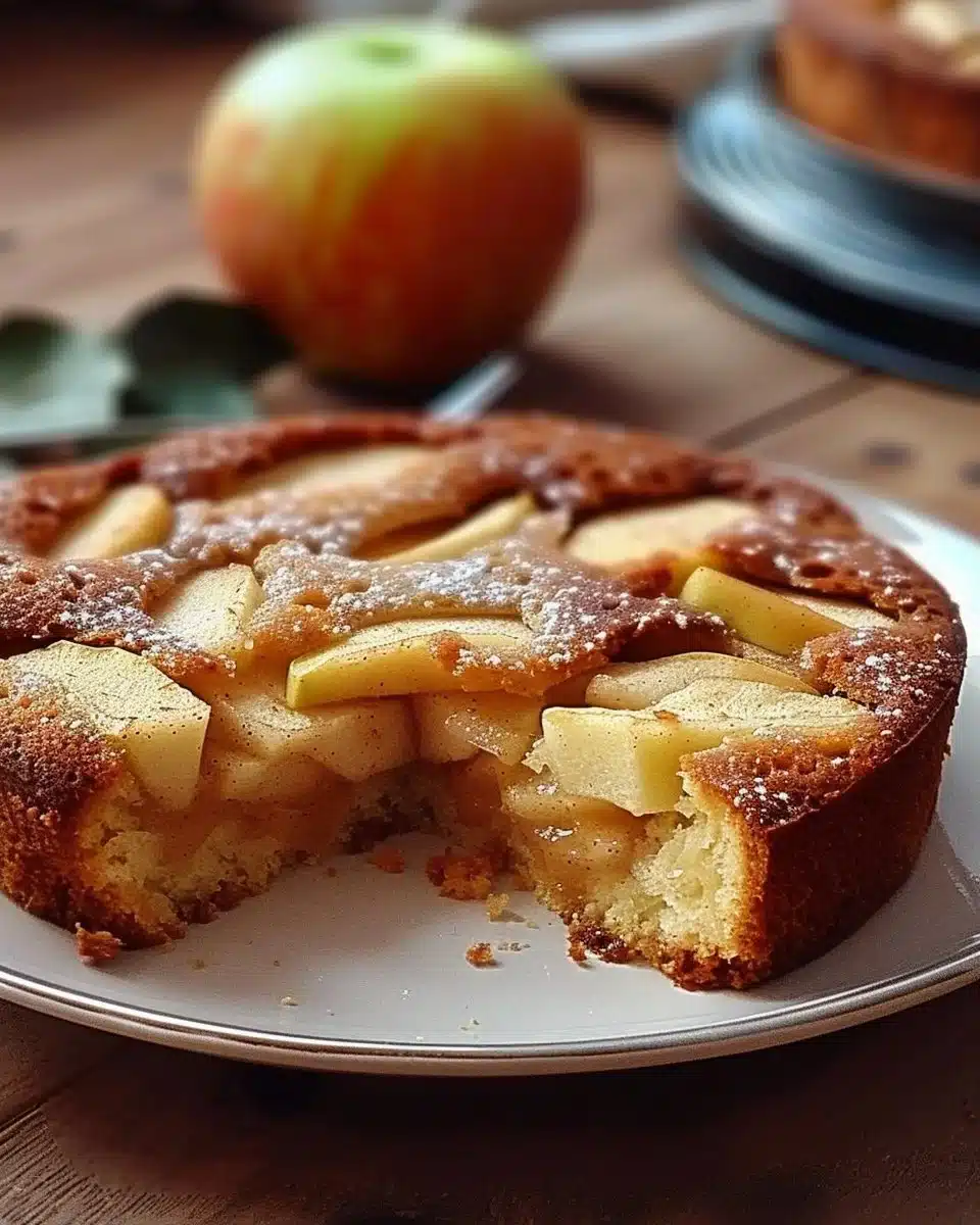 Gâteau pommes à tomber, un dessert moelleux et savoureux avec des pommes fraîches.