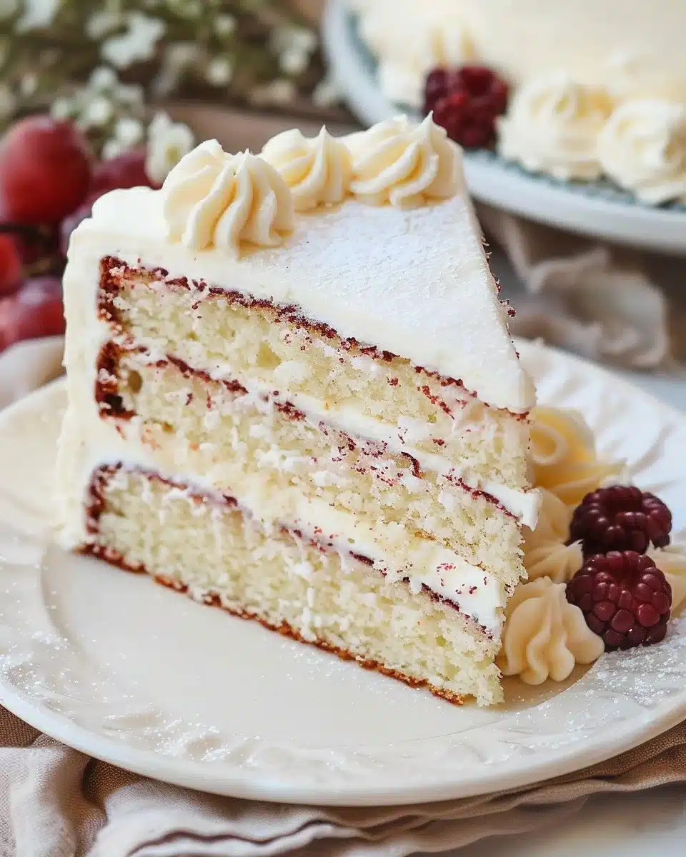 Gâteau velours vanille ultra moelleux avec une texture légère et aérienne.