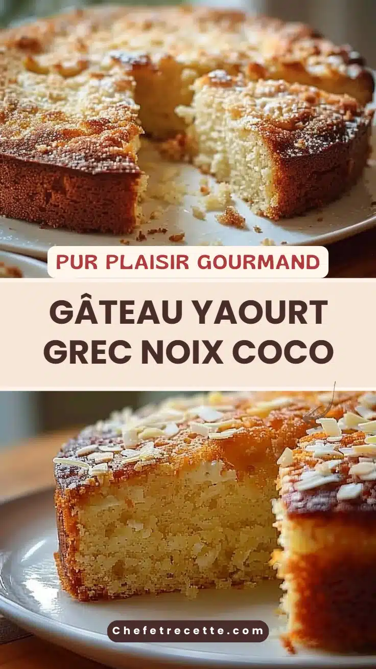 Gâteau yaourt grec noix coco