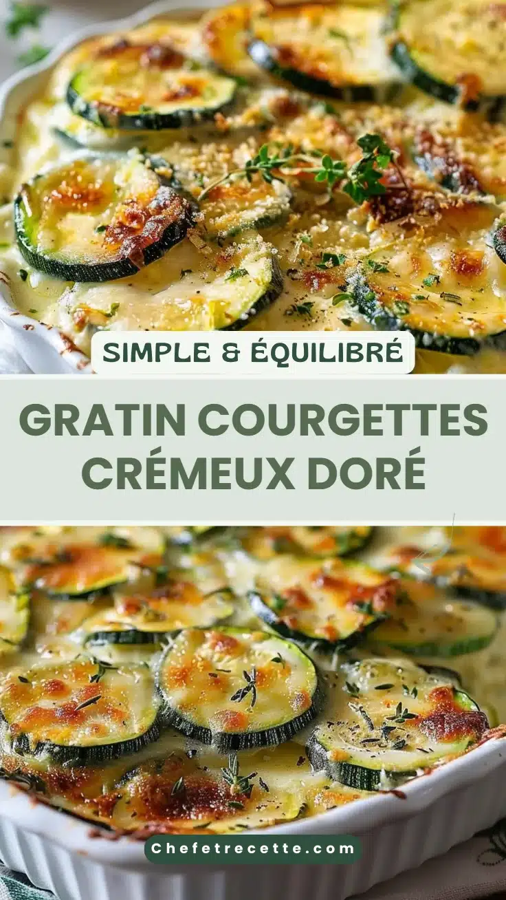 Gratin courgettes crémeux doré