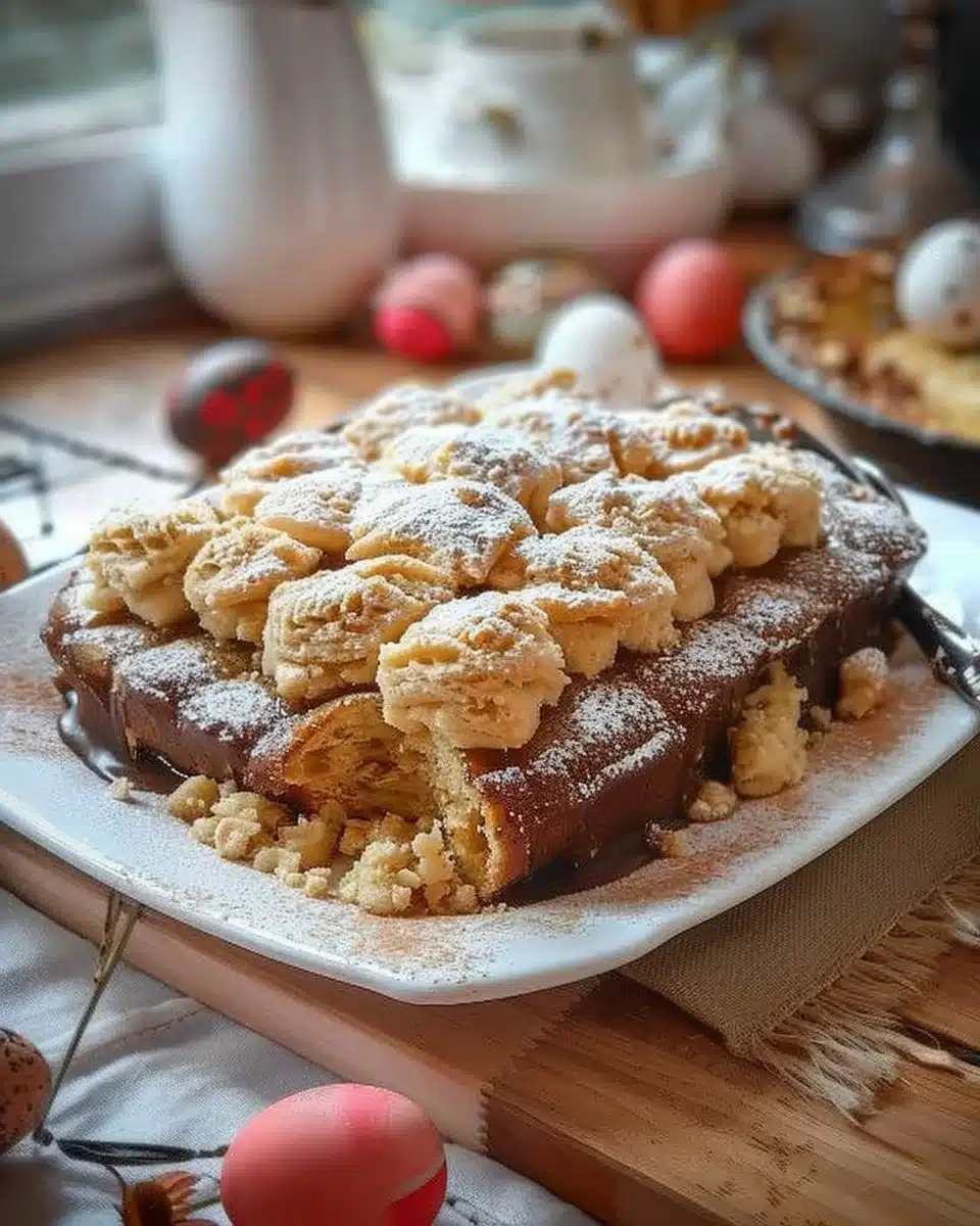 Nuage de Pâques au chocolat café, dessert délicieux et crémeux au goût riche