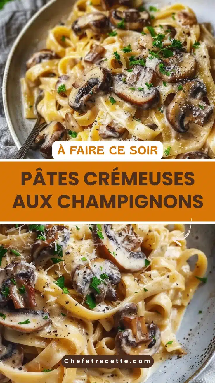 Pâtes crémeuses aux champignons