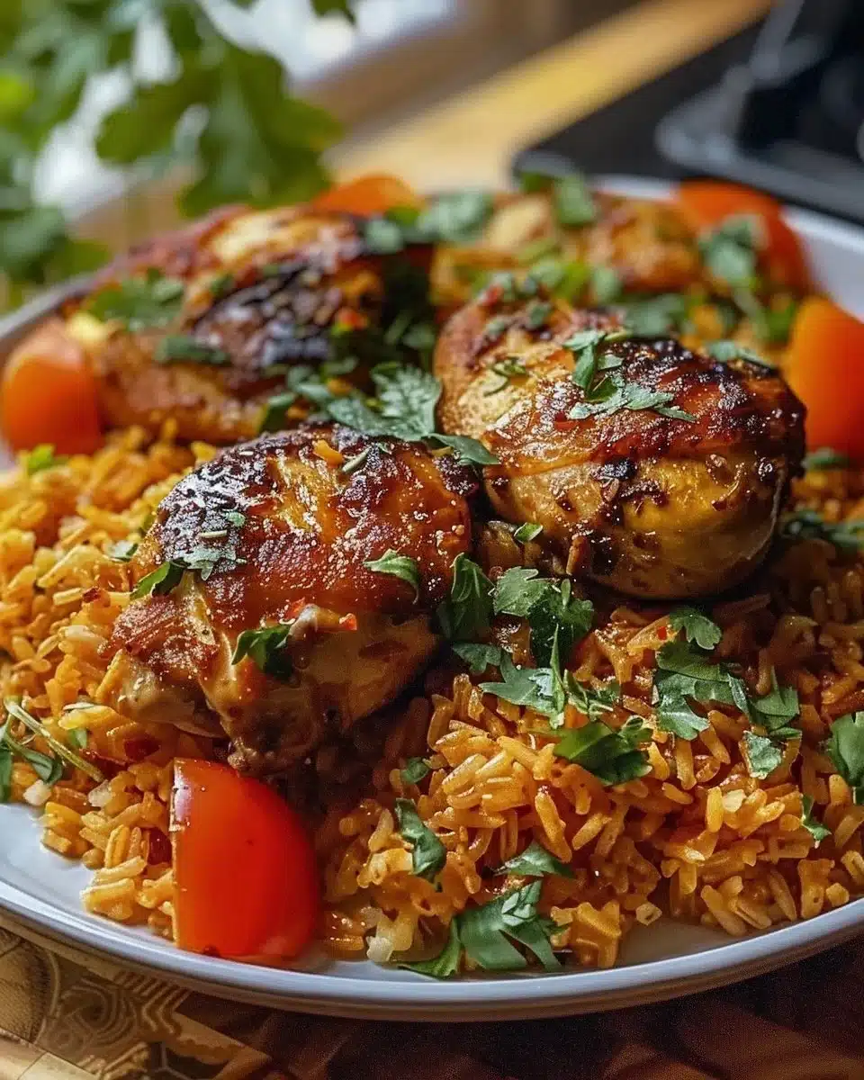 Spicy Rice and Lebanese Chicken