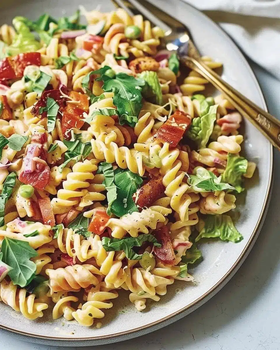 Salade de pâtes crémeuse BLT