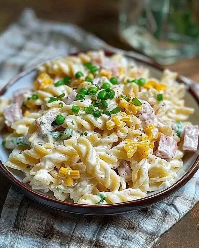 Salade de pâtes onctueuse avec légumes frais et sauce savoureuse