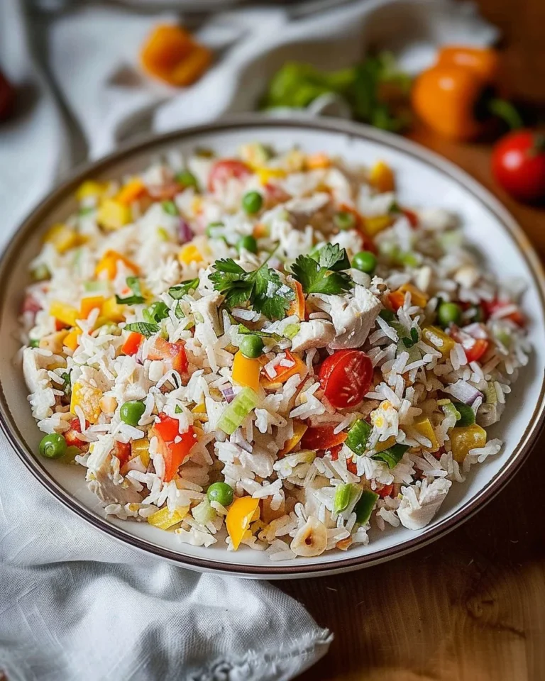 Salade de riz fraîcheur été avec légumes croquants et vinaigrette légère