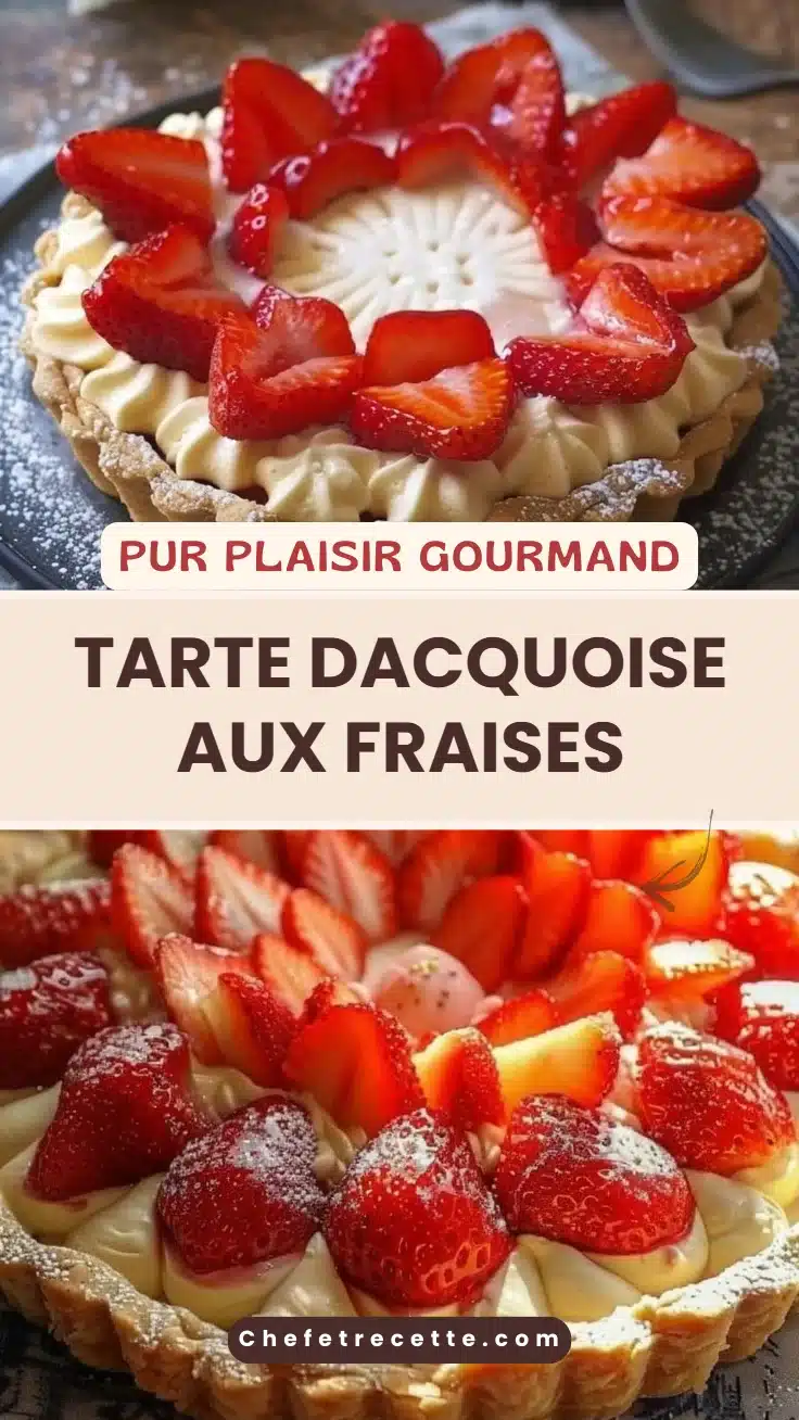 Tarte dacquoise aux fraises
