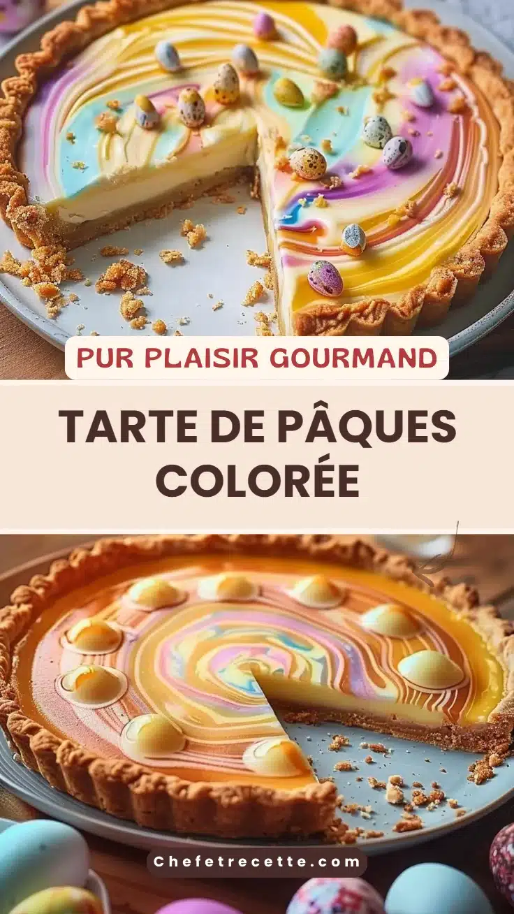 Tarte de Pâques colorée