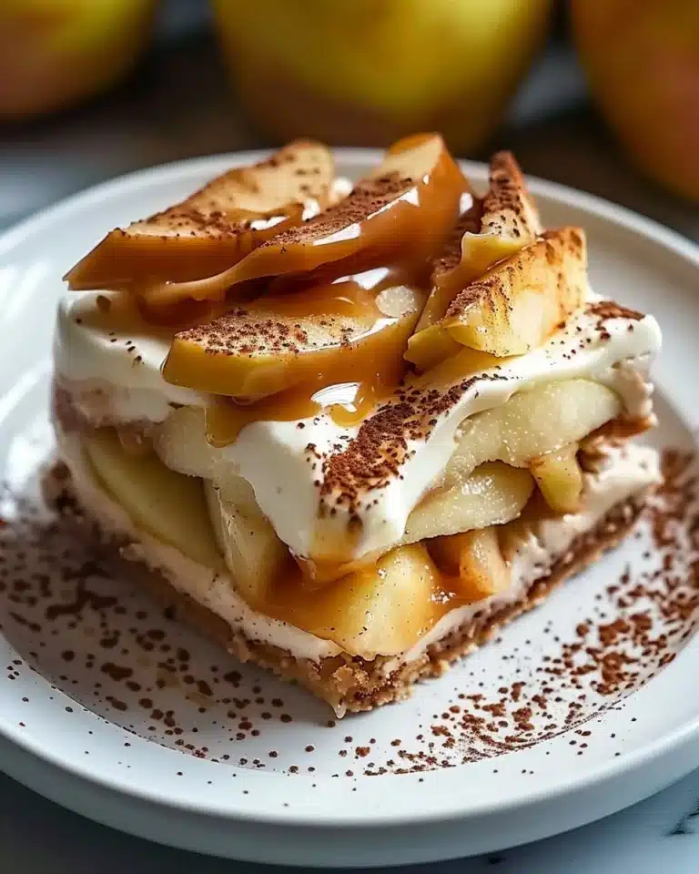 Tiramisu caramel beurre salé aux pommes, un dessert gourmand et réconfortant.
