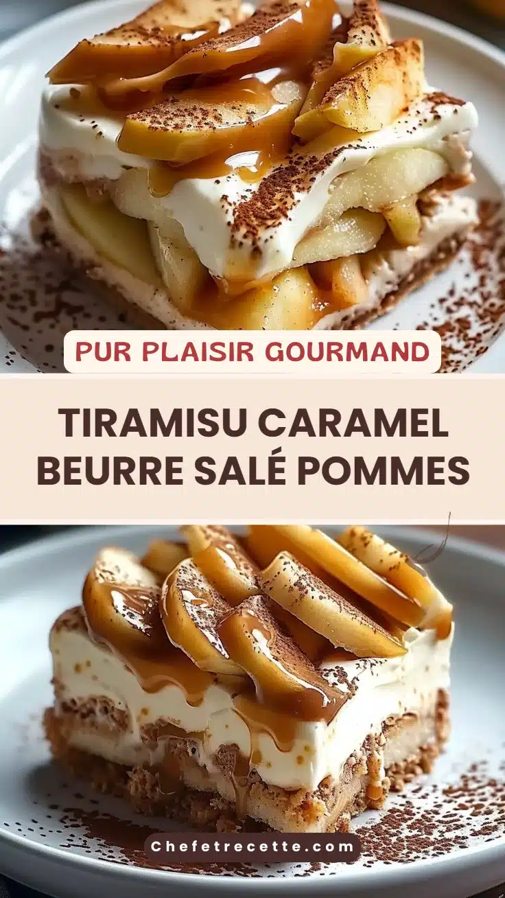 Tiramisu caramel beurre salé pommes