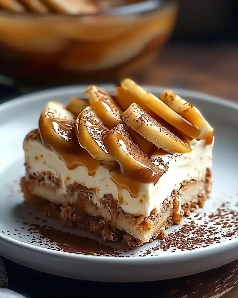 This recipe for salted butter caramel tiramisu transforms my sautéed apples into 6 heavenly bites